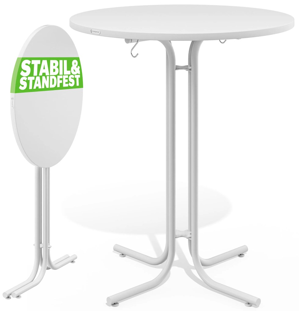 Casaria® Összecsukható bárasztal Ø80 cm - fehér