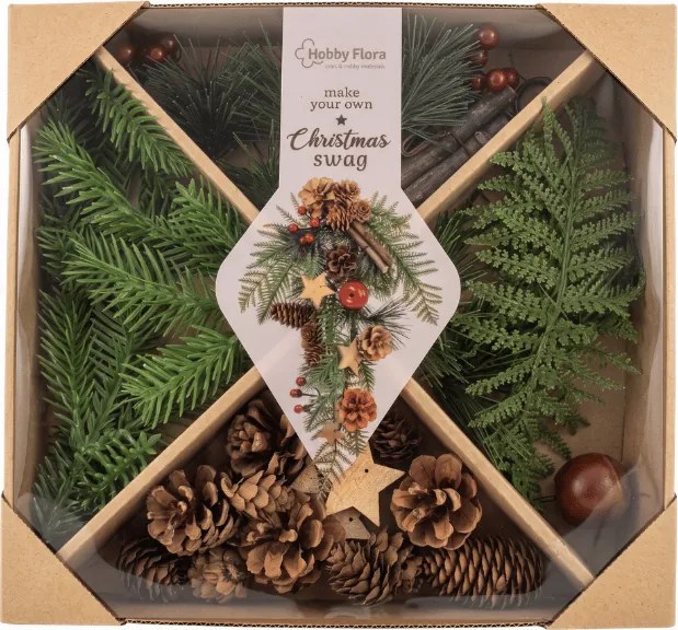 Kreatív készlet DIY CHRISTMAS koszorúk és dekorációk készítéséhez - különböző változatok