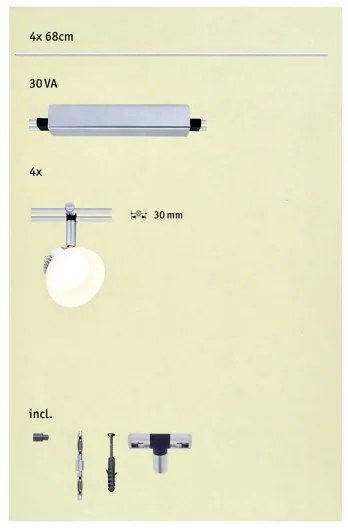 Paulmann 95194 - 4xLED/4W Spotlámpa ICE 230V