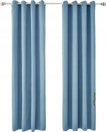Dekoratív sötétítő függöny nappali ablakra kék 160 x 107 cm