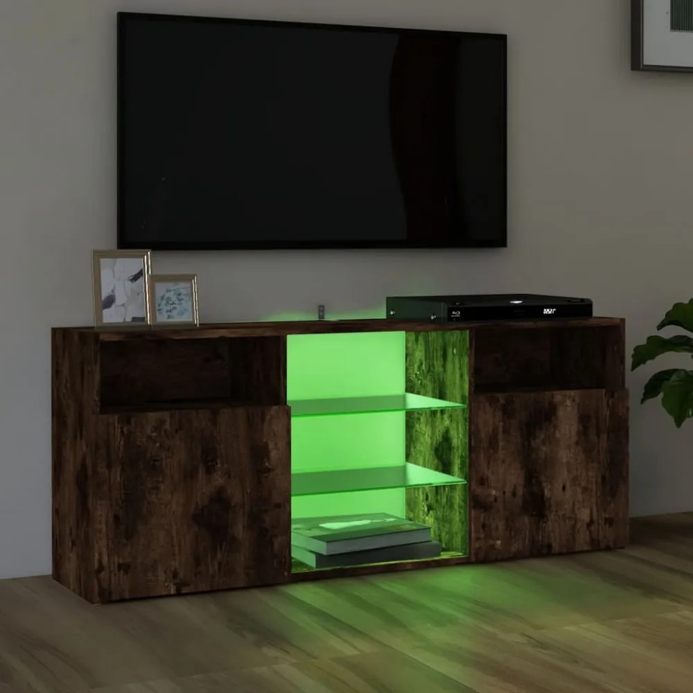 füstös tölgy színű LED-es TV-szekrény 120 x 30 x 50 cm