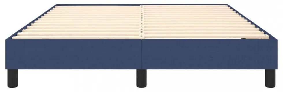 kék szövet rugós ágykeret 140 x 200 cm