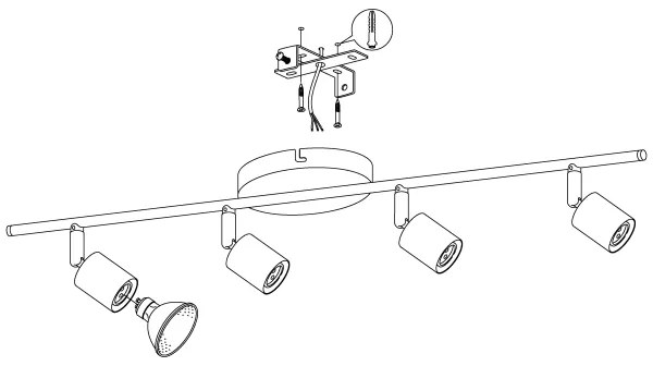 Eglo 92598 - LED Spotlámpa BUZZ 4xGU10-LED/2,8W/230V