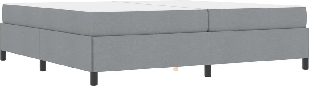 vidaXL Boxrugós ágy matracmal Világosszürke 200 x 200 cm szövet