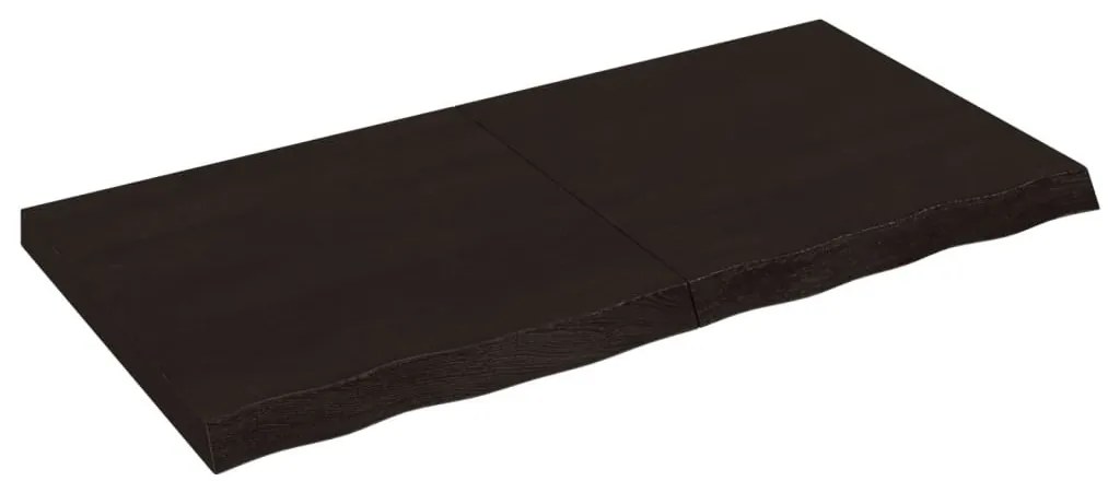 sötétbarna kezelt tömör tölgyfa asztallap 120x60x(2-6) cm