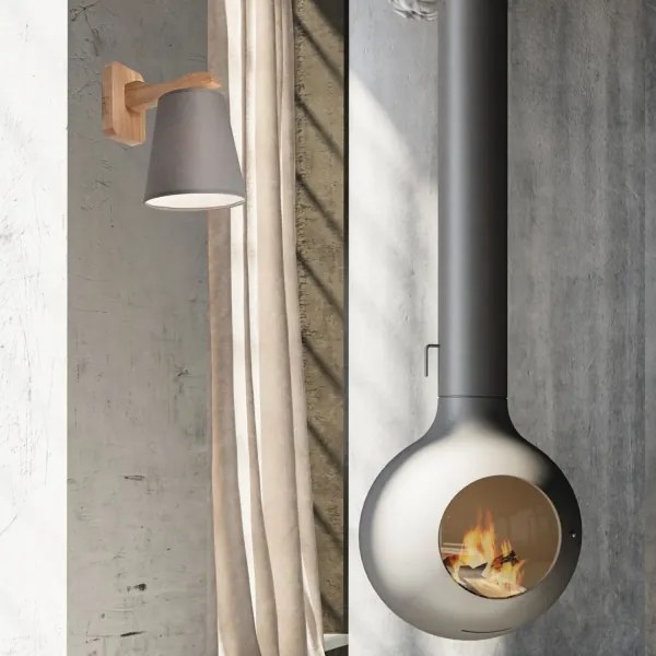 Fali lámpa ANDREA 1xE27/60W/230V tölgy/szürke