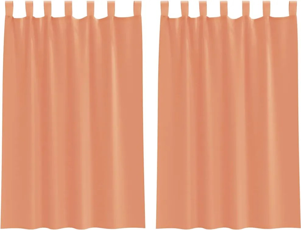 vidaXL 2 db terrakotta fátyolfüggönyök hurokkal 140x175 cm