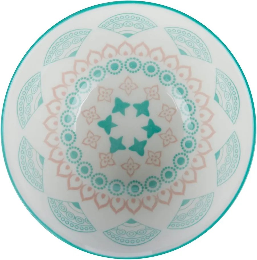 ORNAMENTS tálka 240 ml, zöld-rózsaszín