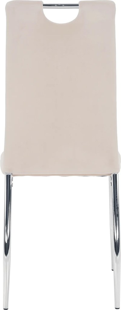 Étkezőszék, bézs Dulux Velvet szövet/króm, OLIVA NEW