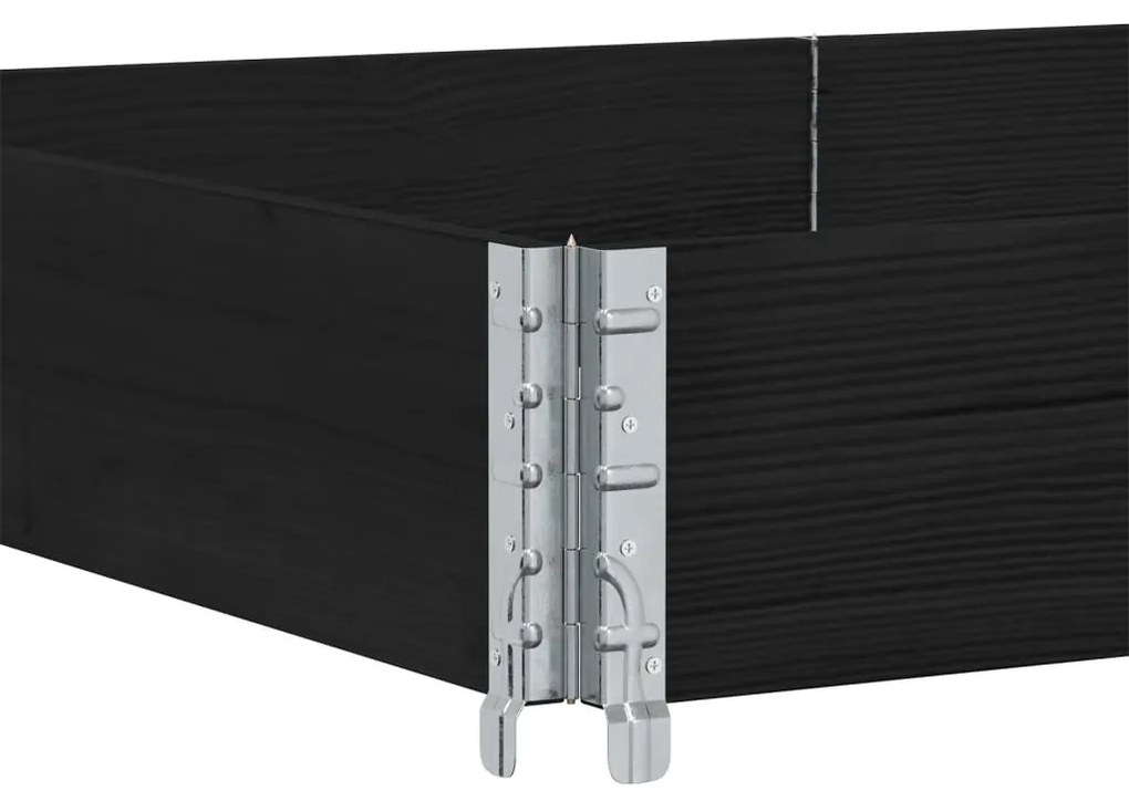 vidaXL fekete tömör fenyőfa kerti növénytartó 150 x 100 cm