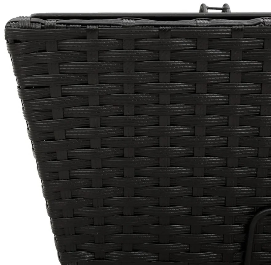 vidaXL 2 db fekete polyrattan növénytartó horoggal