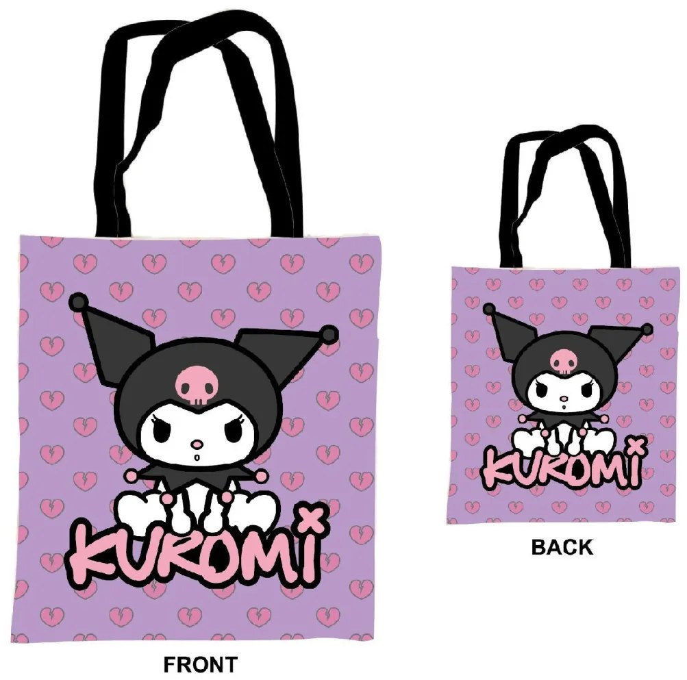 Hello Kitty Kuromi vászontáska, bevásárlótáska 44 cm