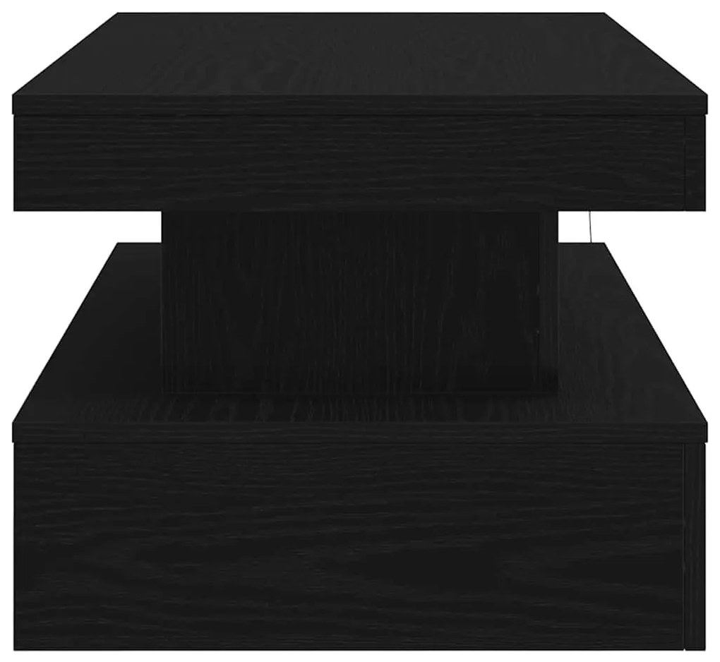fekete tölgy dohányzóasztal LED-lámpákkal 90x50x40 cm
