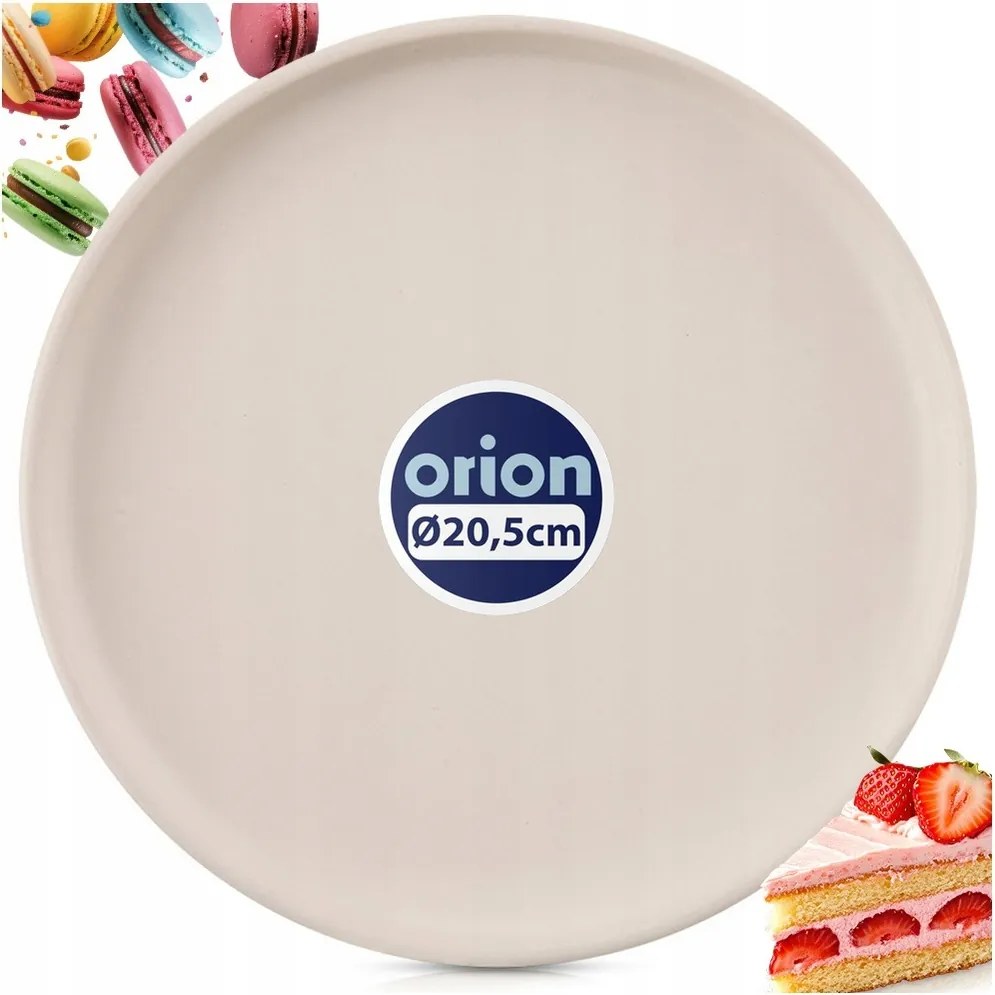 Desszert Tányér kicsi sütemény kerámia desszert Krémszínű 20,5 cm