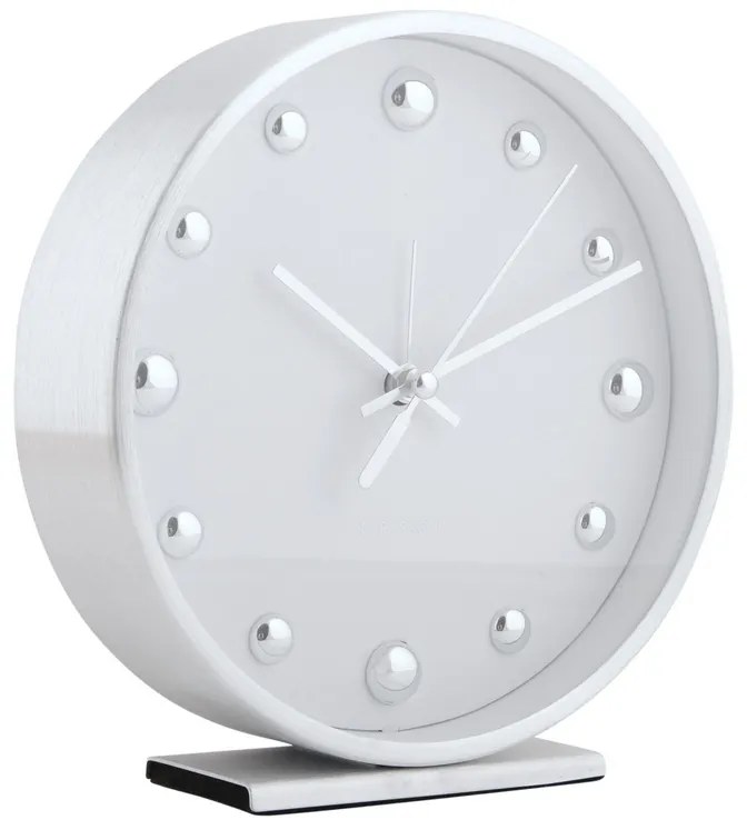 Karlsson 5970WH design asztali óra/ébresztőórafehér, átmérő: 16 cm