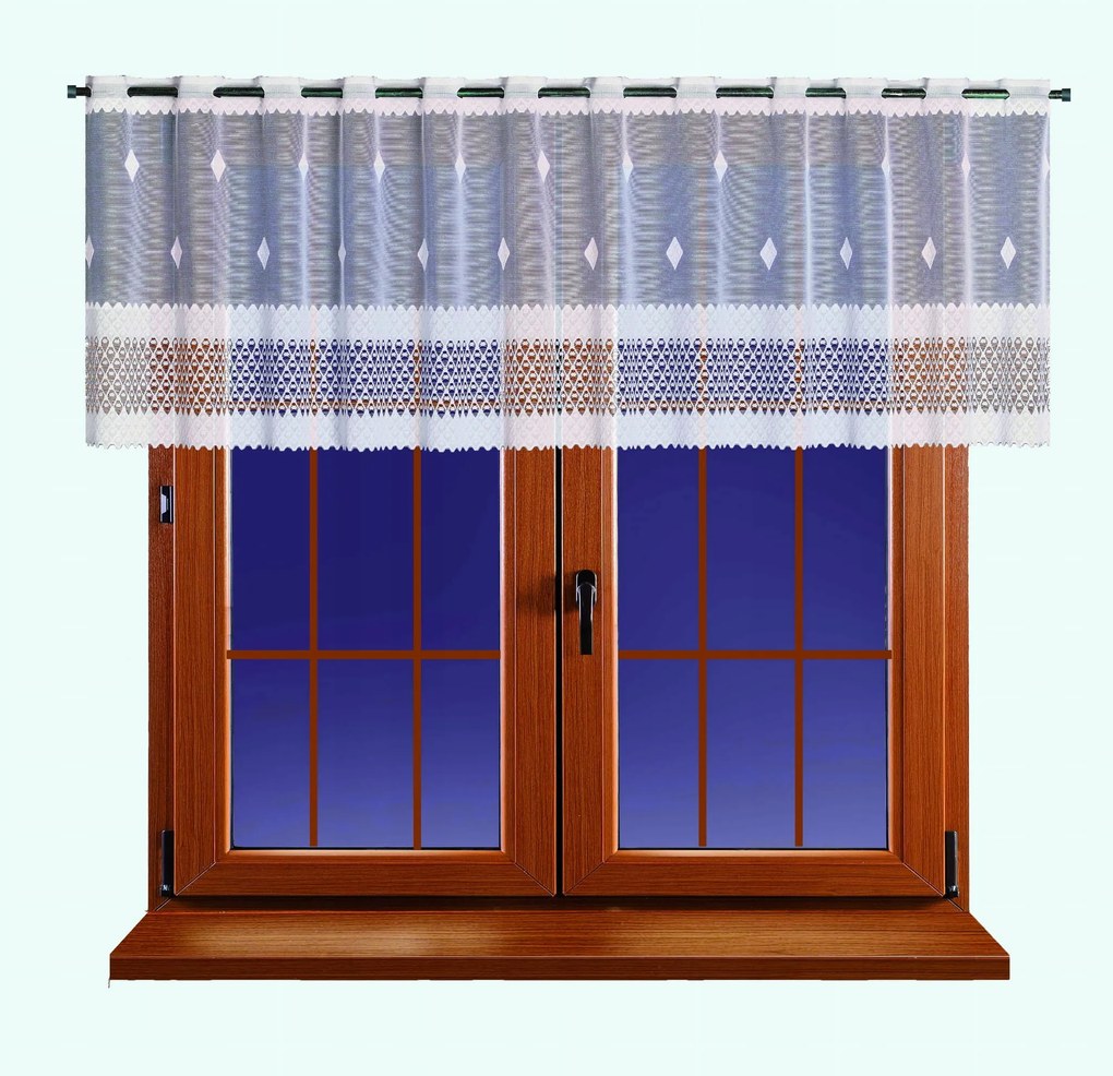 Mg Irigység Függöny jacquard fehér 32538 300x50cm Kész Szegély M