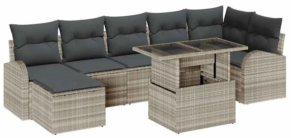 Kerti Kanapé Szett párnával 8 pcs Világosszürke