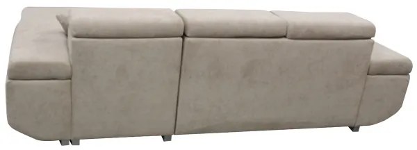 CASTELO L-alakú, jobbos sarokkanapé kihúzható ággyá alakítható funkcióval és tárolóval — szürke