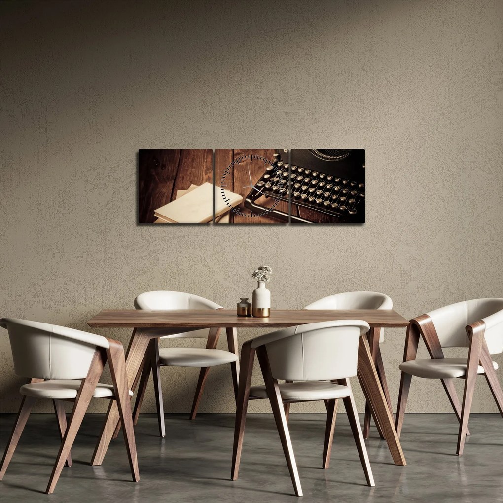 Egy írógép képe (órával) (90x30 cm)