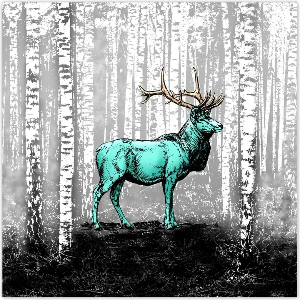 Poszterek 140x140 Szarvas Nyírfa Erdő