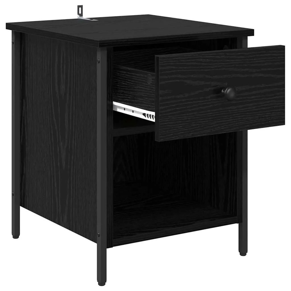Éjjeliszekrény 2 pcs Musta tammi 40 x 42 x 50 cm Faanyag