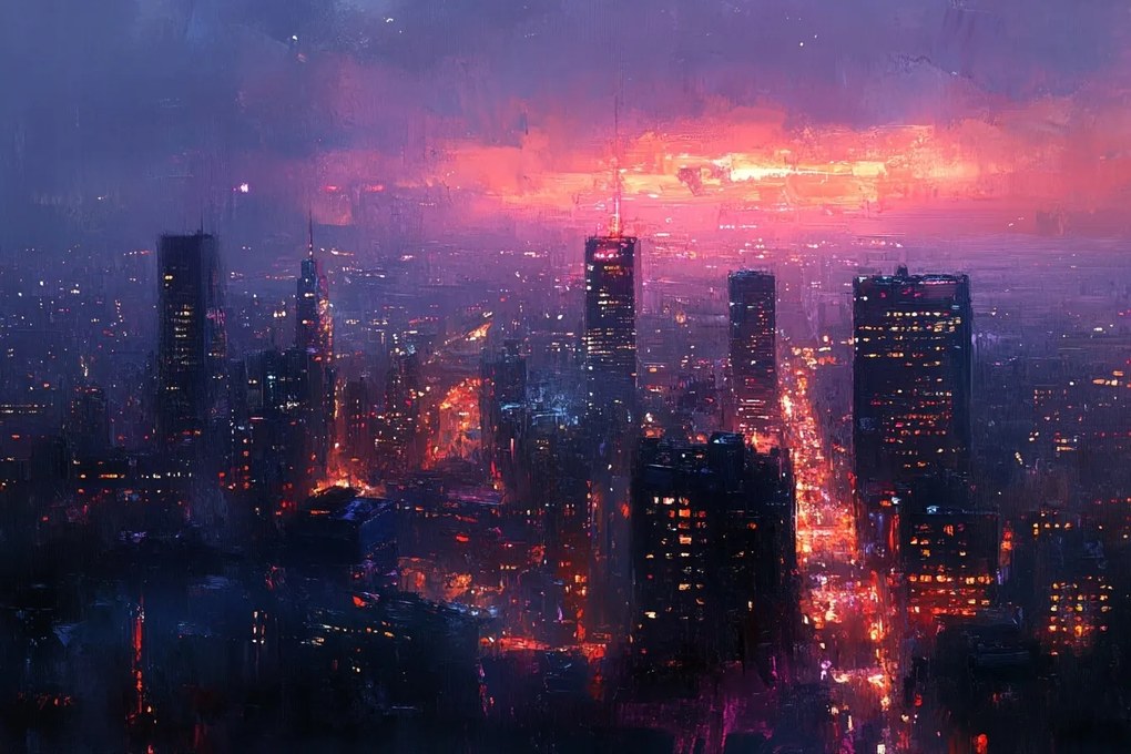 Vászonkép Canvas Város Panoráma Reggel Napfelkelte Hajnal 120x80