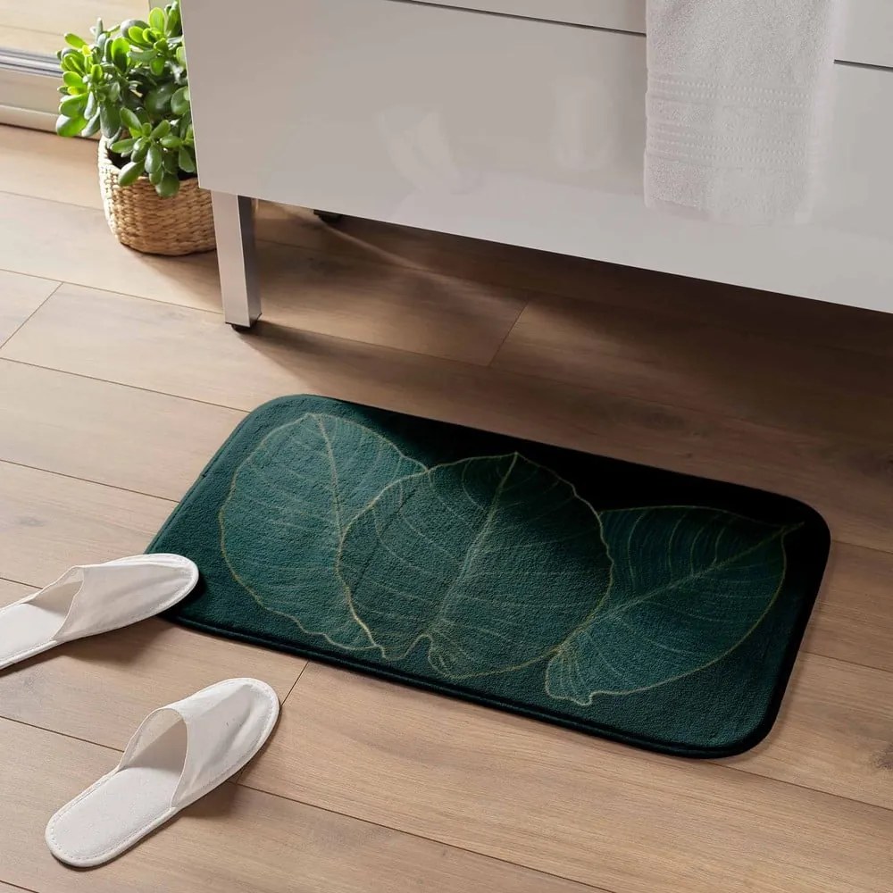 Sötétzöld fürdőszobai kilépő 45x75 cm Jade – douceur d'intérieur