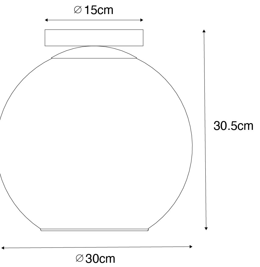 Design mennyezeti lámpa fekete aranyszínű üveggel - Bert