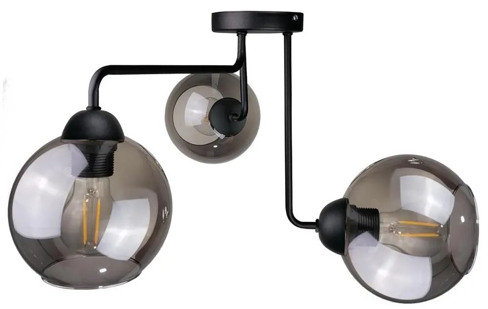 Keter Lighting Felületre szerelhető csillár OSMO 3xE27/60W/230V fekete NA0210