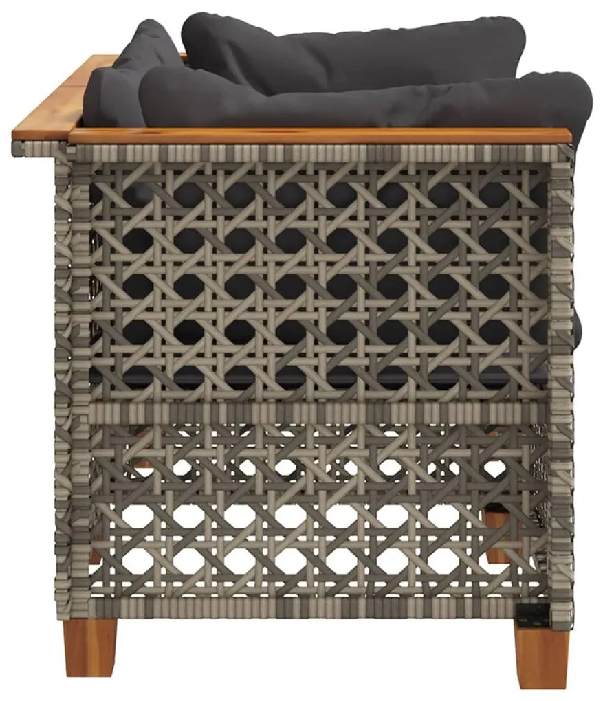 2 db szürke polyrattan kerti sarokkanapé párnával