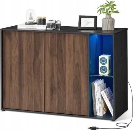 Songmics BBK372B01kredenc világítással tároló szekrény