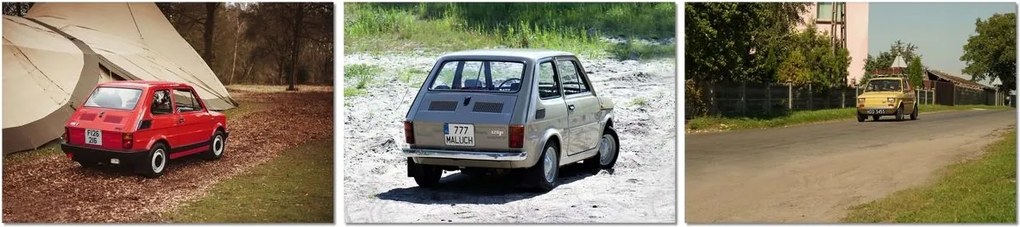 Vászonkép 3x 90x60 Triptichon Kisgyermek Fiat 126p
