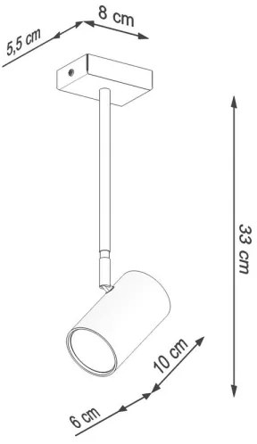 Sollux SL.1074 - Csillár rúdon NORANO 1xGU10/40W/230V fekete