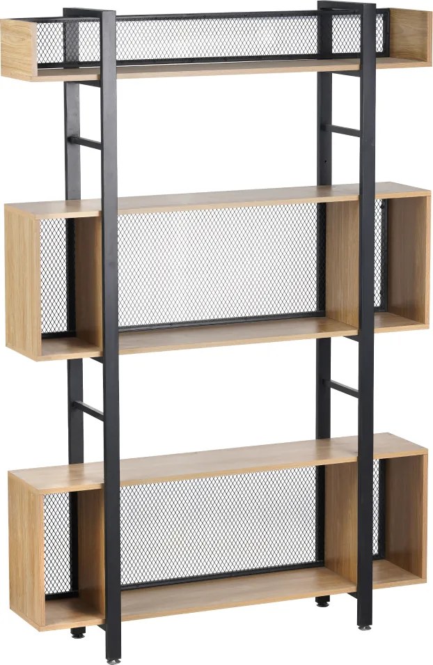 3 polcos polcállvány, tölgy/fekete, KILIS NEW TYP 3