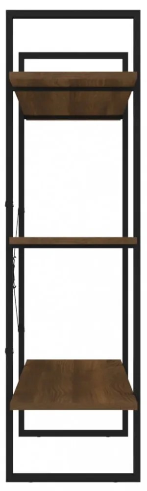 barna tölgyszínű szerelt fa könyvszekrény 100 x 30 x 105 cm