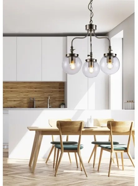 Csillár láncon BALLET 3xE27/40W/230V matt króm