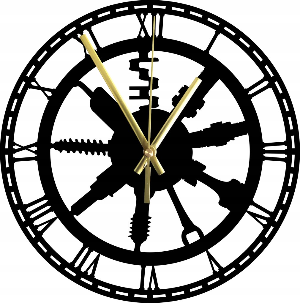 Falióra Aranykezű Mechanikus Industrial Look Nagy 45 cm