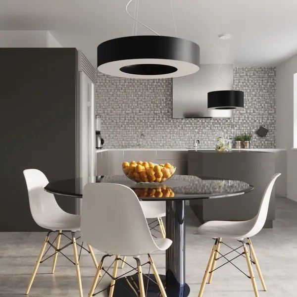 Sollux SL.0798 - Csillár zsinóron SATURNO SLIM 8xE27/60W/230V á. 90 cm fekete