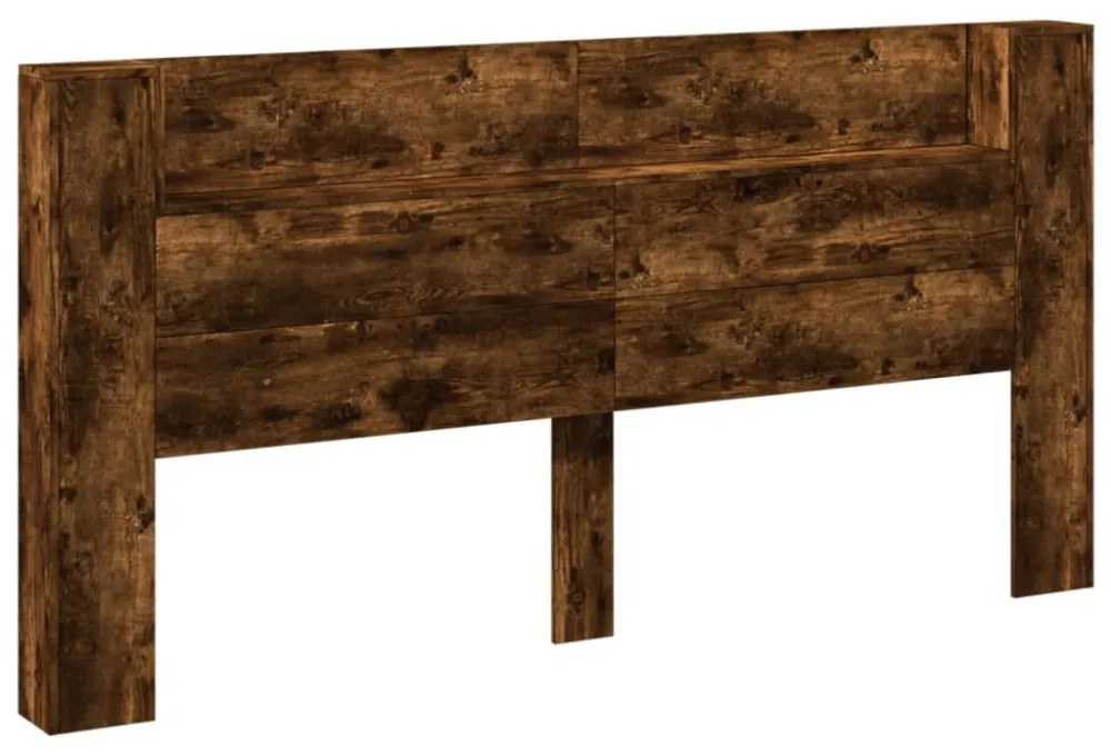 füstös tölgy színű áthidalószekrény LED-ekkel 200x16,5x103,5 cm