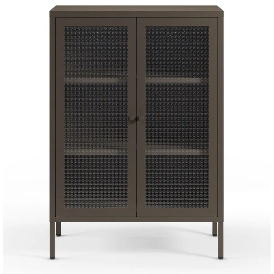 Szürke fém tálalószekrény 70x100x40 cm Layna – Marckeric