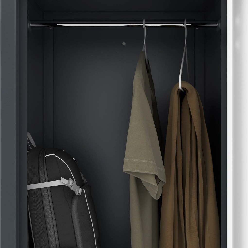 „L” típusú fémszekrény JULIA, 800 x 1850 x 450 mm, antracit-fehér