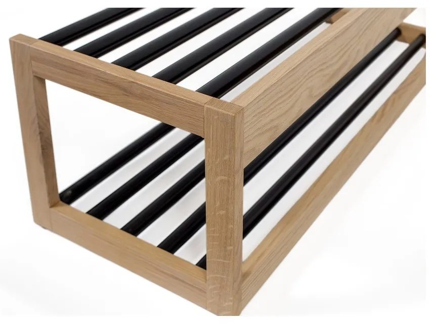 Fekete-natúr színű fém cipőtartó - Woodman