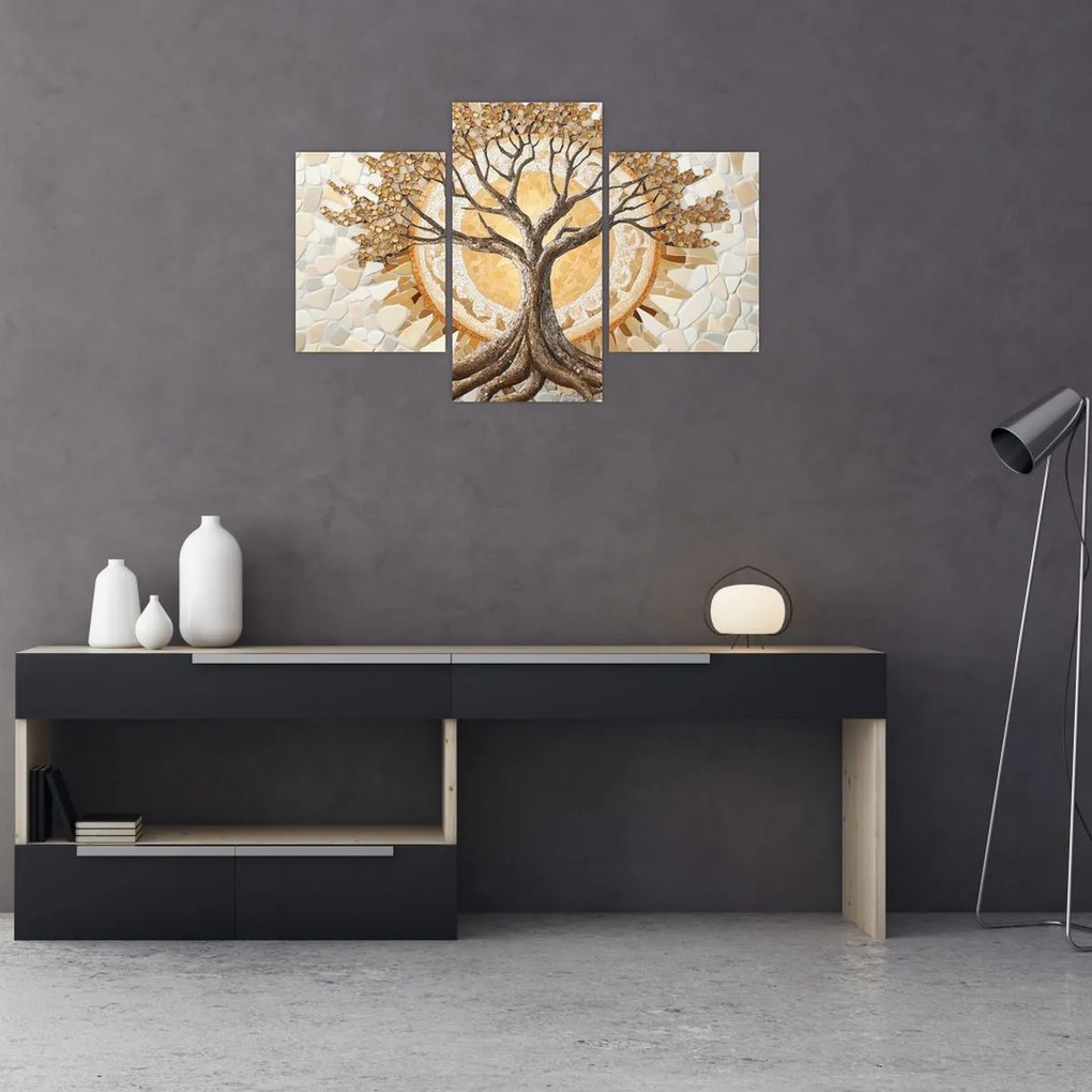 Kép – Arany életfa mozaikban (90x60 cm)