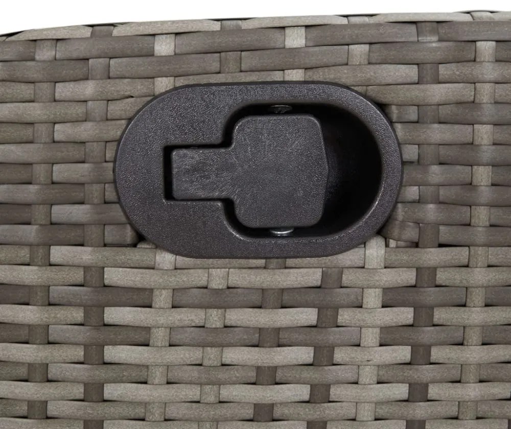 2 db szürke polyrattan dönthető kerti szék lábtartóval