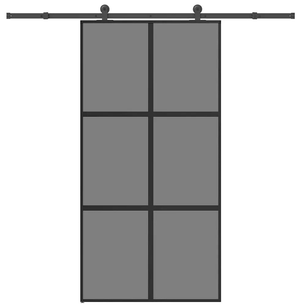 Tolóajtó vasalatokkal 102,5x205 cm edzett üveg&amp;Alumínium