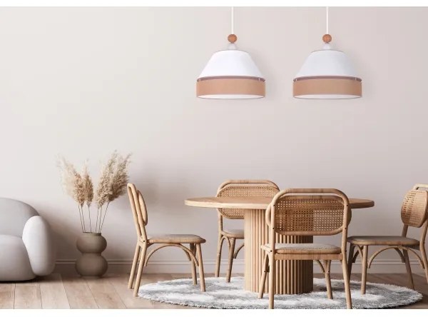 Duolla - Csillár zsinóron AVIGNON 2xE27/15W/230V fehér/barna