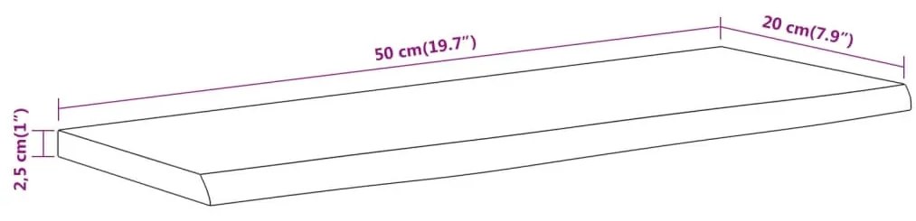 tömör akácfa téglalap alakú fali polc 50 x 20 x 2,5 cm