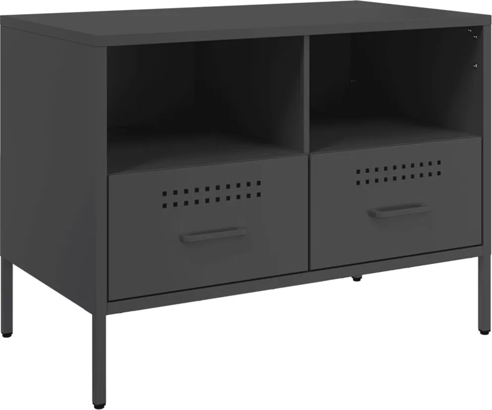 vidaXL fekete acél TV-szekrény 68 x 39 x 50,5 cm