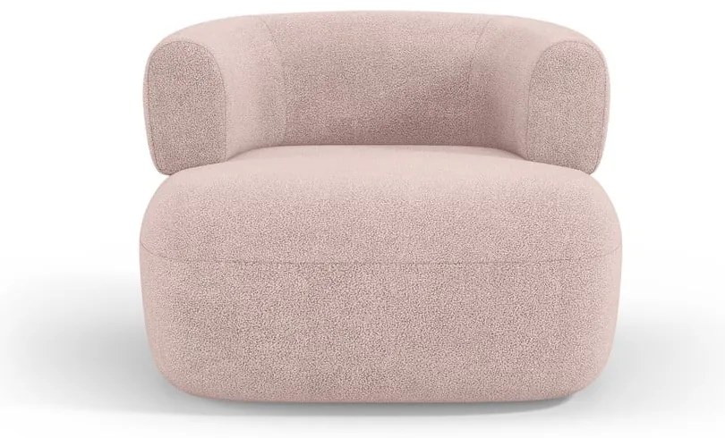 Világos rózsaszín buklé fotel Jenny – Micadoni Home