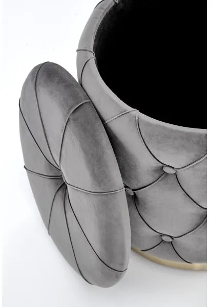 KÉSZLET 2x Taburet POLLY átm. 40/44 cm szürke/arany